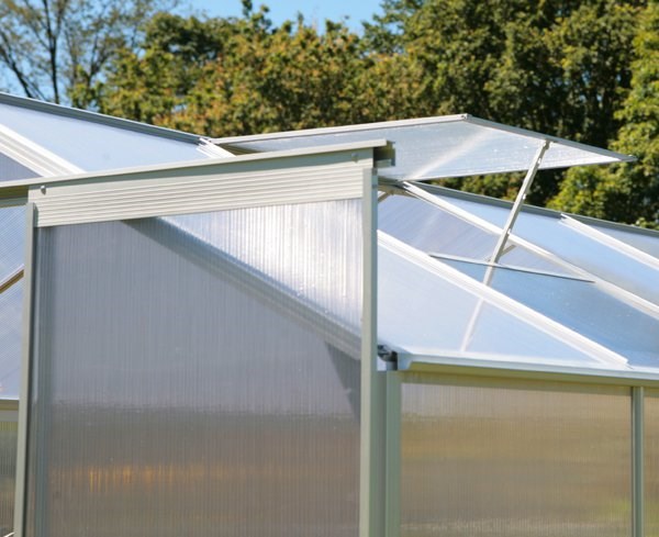Lacewing™ 6ft x 6ft Essential Silver Aluminium Frame Greenhouse with Base