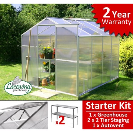 Lacewing™ 6ft x 8ft Essential Greenhouse Starter Kit