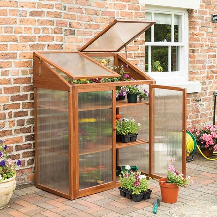 H1.44m (4ft 9in) Hardwood Mini Greenhouse Cold Frame by Rowlinson®