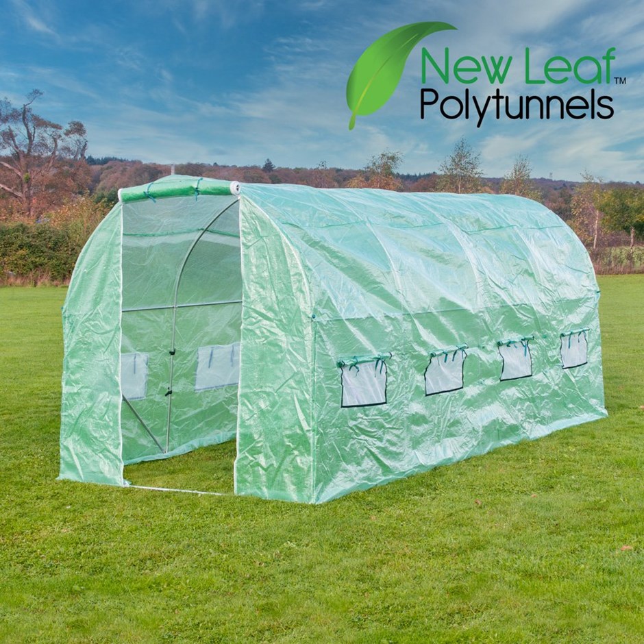 5m x 2m (16ft 5in x 6ft 7in) Premium Polytunnel Galvanised Frame by New Leaf™