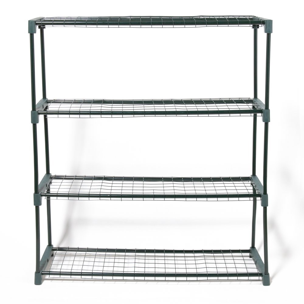 Set of Two 3ft 5in Lacewing™ 4 Tier Greenhouse Staging in Green