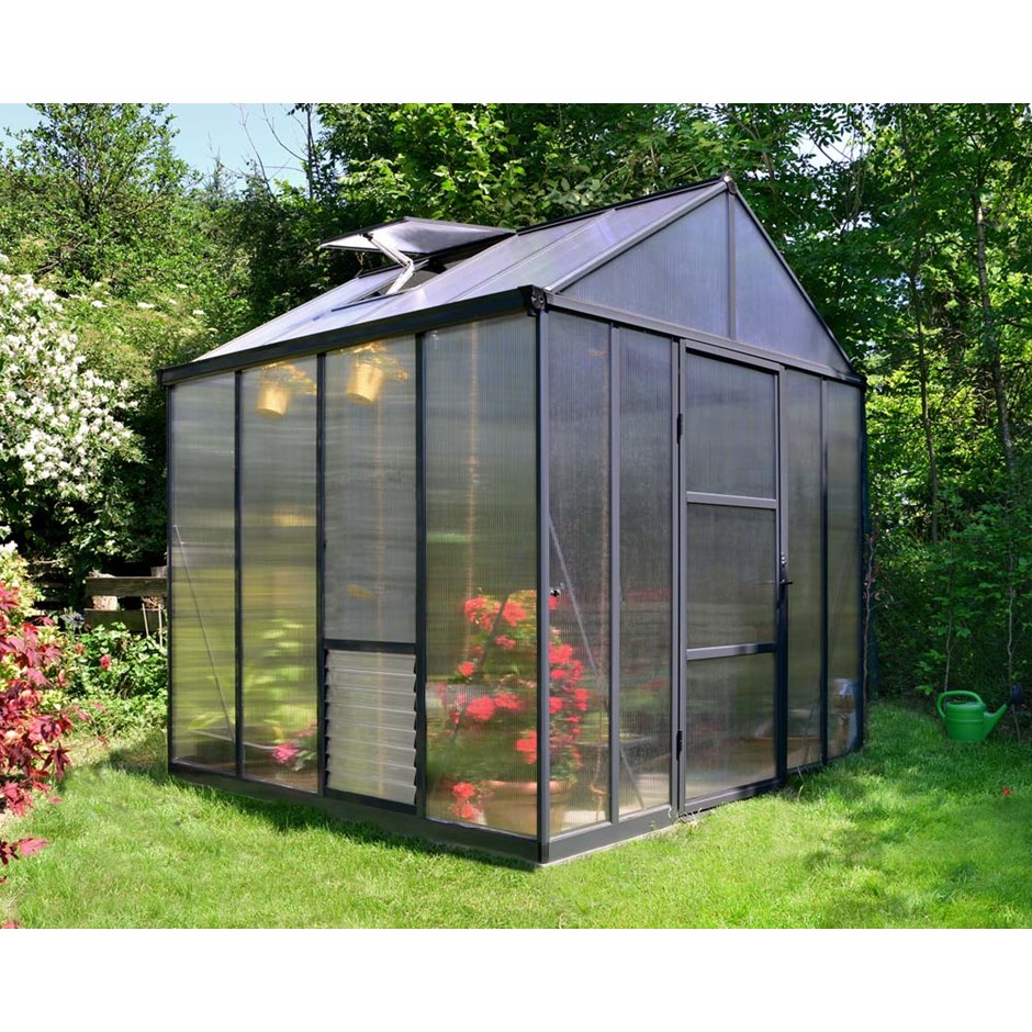 Palram - Canopia Glory 8x8 Greenhouse - Grey 8' x 8'
