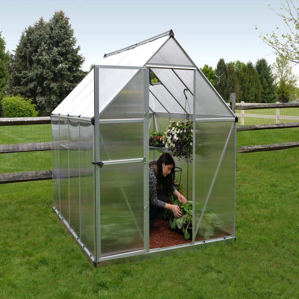 Palram - Canopia Mythos Greenhouse 6x8 - Silver 6' x 8'