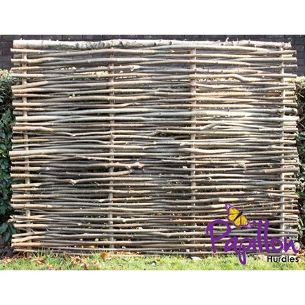 Birchwood Capped Hazel Hurdle Fence Panel 1.82m x 1.37m (6ft x 4ft 6in) - Handwoven | Papillon™️