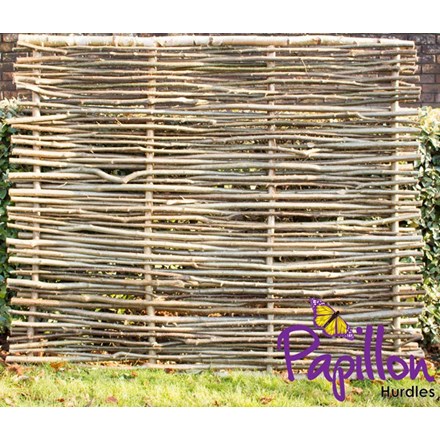 Birchwood Capped Hazel Hurdle Fence Panel 1.82m x 1.5m (6ft x 5ft) - Handwoven | Papillon™️