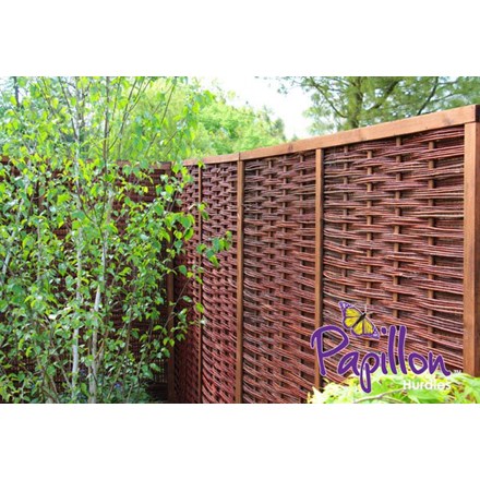 Framed Willow Hurdle Fence Panel 1.82m x 1.82m (6ft x 6ft) - Handwoven | Papillon™️