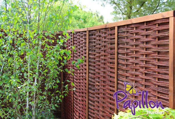 Framed Willow Hurdle Fence Panel 1.82m x 1.82m Handwoven | Papillon™️