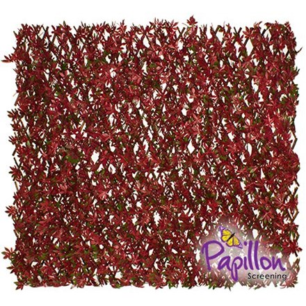 Extendable Artificial Red Acer Fencing Screening Trellis 2m x 1m (6ft 7in x 3ft 3in) - | Papillon™
