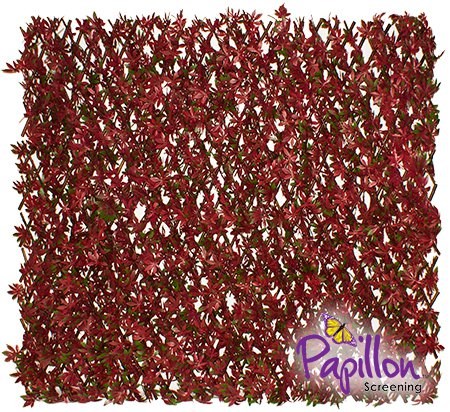 Extendable Artificial Red Acer Fencing Screening Trellis | Papillon™