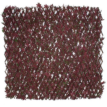 Extendable Artificial Red Acer Fencing Screening Trellis 2m x 1m (6ft 7in x 3ft 3in) - | Papillon™