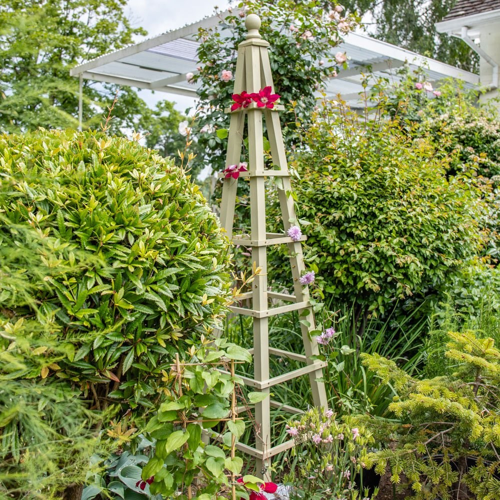 155cm Premium Sage Wooden Obelisk Plant Support by Lacewing™