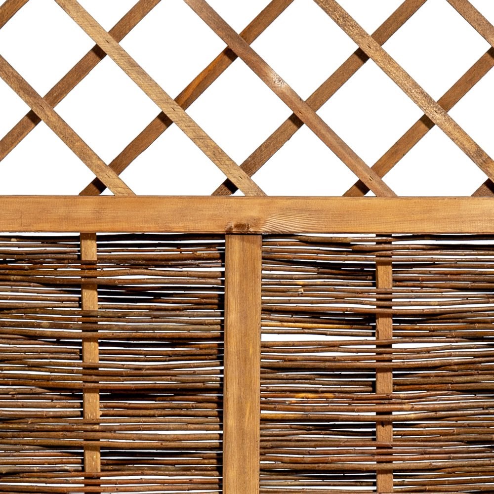 Framed Willow Hurdles with Lattice Trellis Top Fencing Panels | Papillon™
