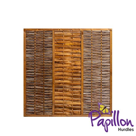 Premium Framed Bunched Willow Hurdle Fence Panel 1.82m x 1.82m (6ft x 6ft) - Handwoven | Papillon™️