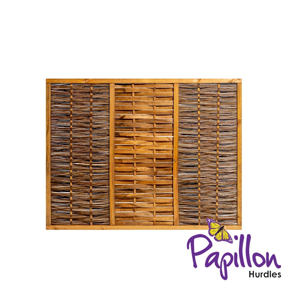 Premium Framed Bunched Willow Hurdle Fence Panel - Handwoven | Papillon™️