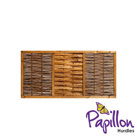 Premium Framed Bunched Willow Hurdle Fence Panel 1.82m x 0.9m (6ft x 3ft) - Handwoven | Papillon™️