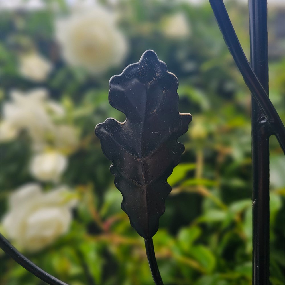 Decorative Bird & Leaf Black Metal Trellis
