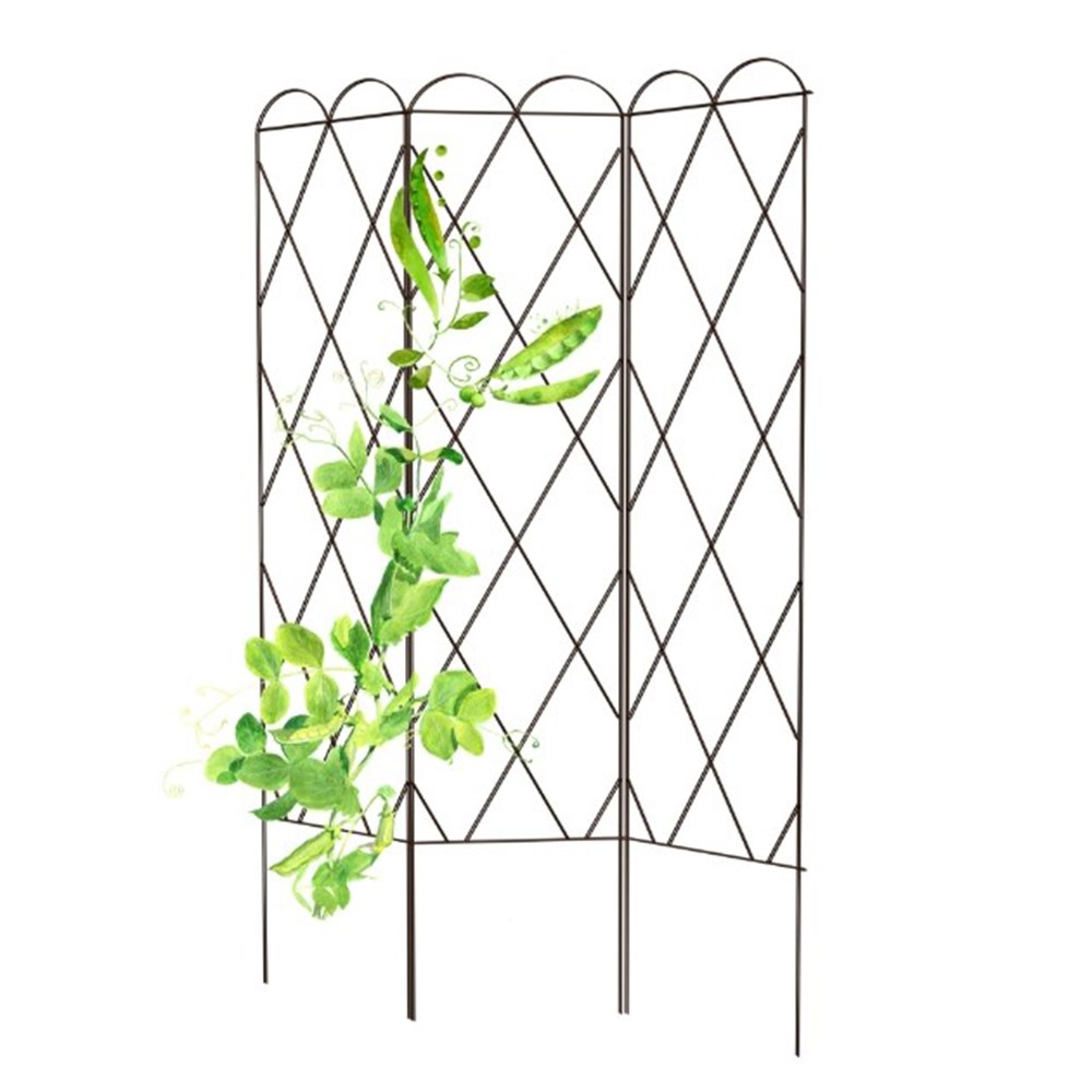 Rustic 3 Panel Expandable Metal Pea Trellis