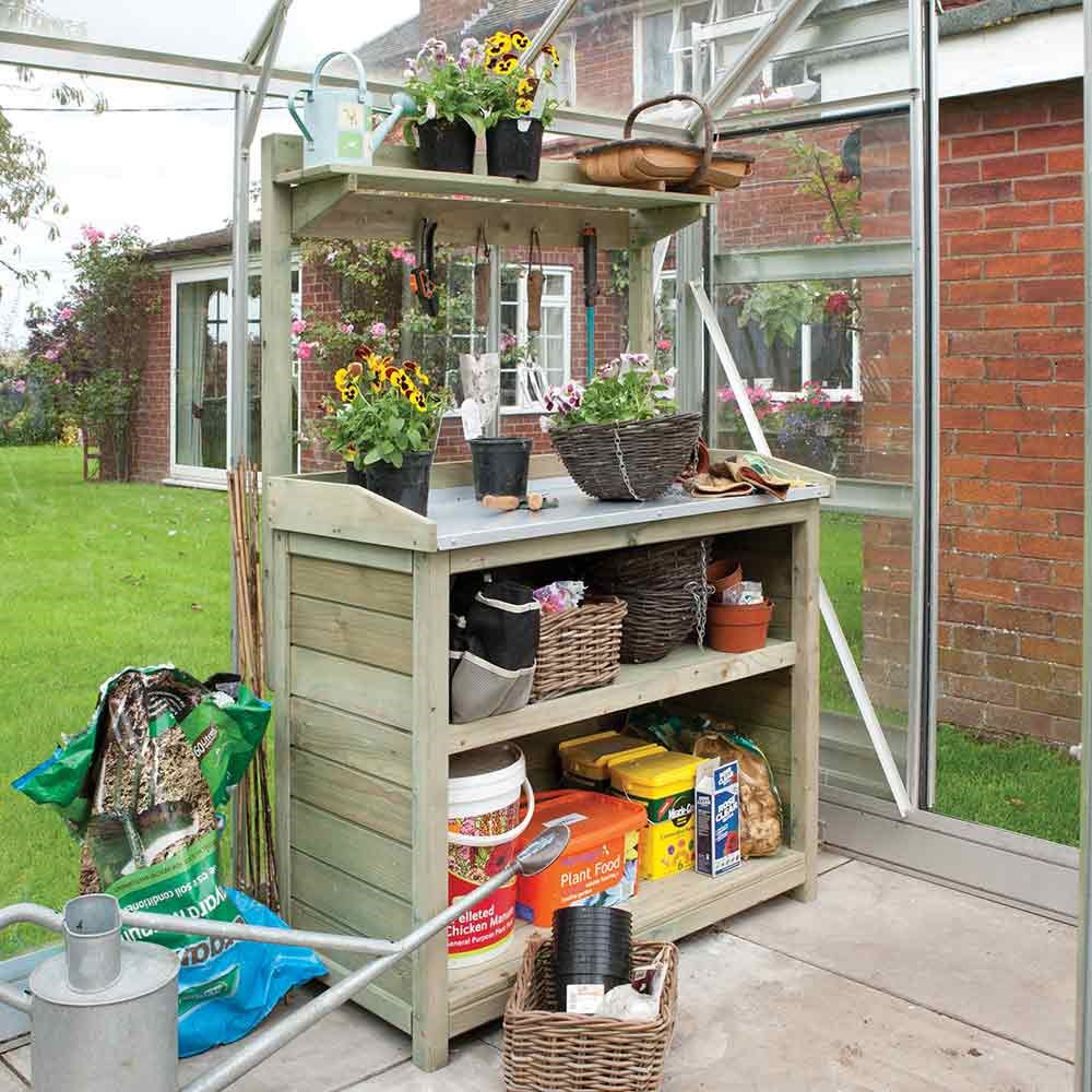 H1.62m 5ft 4in Wooden Garden Potting Bench by Rowlinson