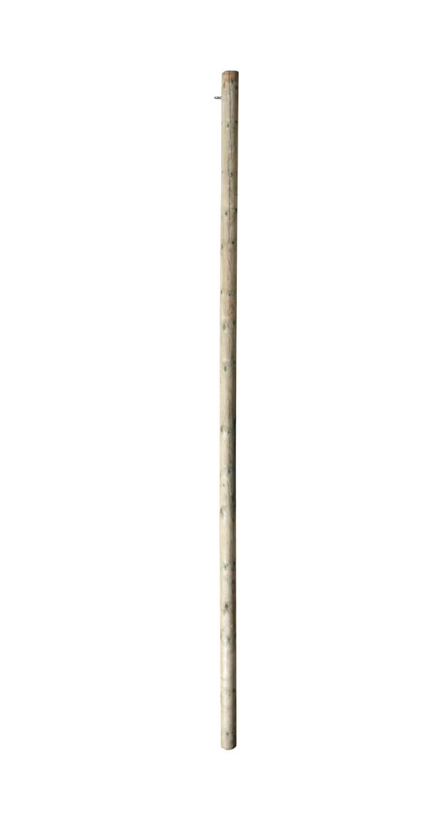 9ft 10\ / 3m Wooden Shade Sail Pole with Eyebolt Screw - 12cm Diameter