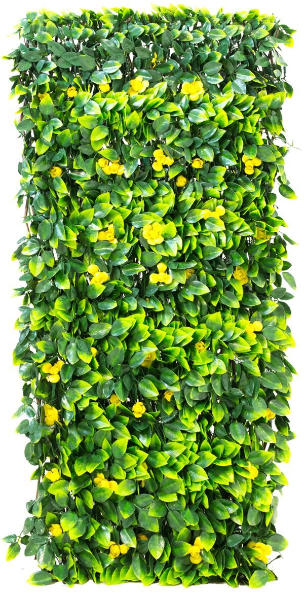 Extendable Artificial Yellow Flower Screening Trellis | Papillon™