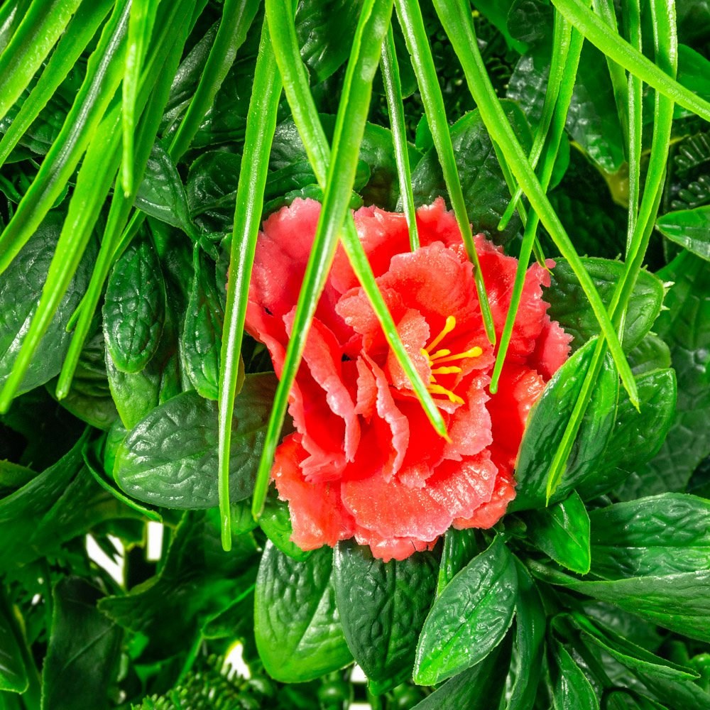 Artificial Living Wall Red Rose Screening Panel