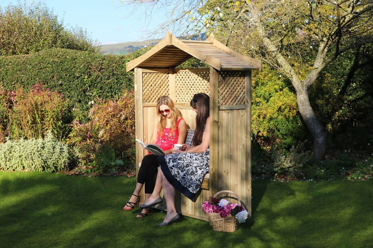 2m (6ft 6in) Dorset Wooden Arbour With Storage Box