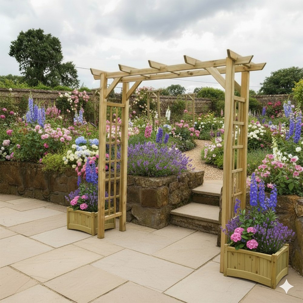 2.1m (6ft 10in) Twilight Wooden Garden Arch by Zest®