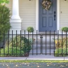 Ball Top Black Metal Fence Section