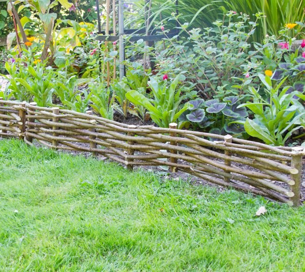 2m Woven Hazel Hurdle Lawn Edging - H15cm
