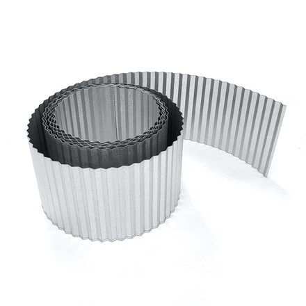 5m Galvanised Lawn Edging Rolls - Corrugated - 15cm