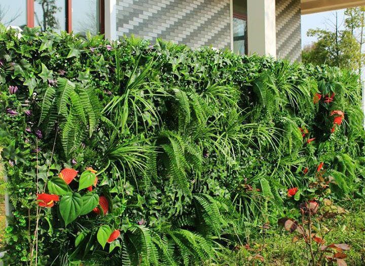 1m Artificial Instant Green Wall Hedge Panel - Mixed Plants