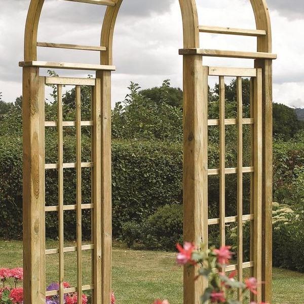 H2.5m (8ft 2in) Wooden Round Top Garden Arch by Rowlinson®