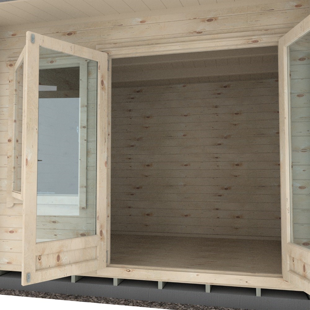 8x10ft | Marlborough Log Cabin | Double Doors