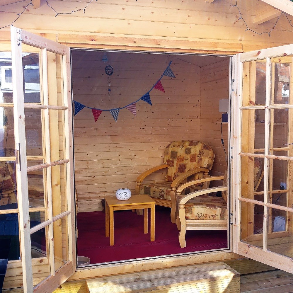 12x10ft | Epping Log Cabin | Double Doors