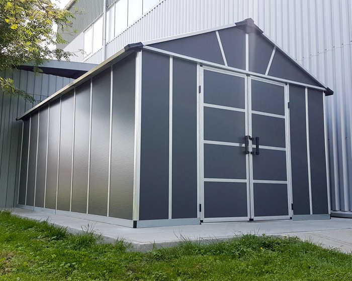 Palram - Canopia Yukon 11x17.2 Dark Grey Shed and WPC Floor Kit
