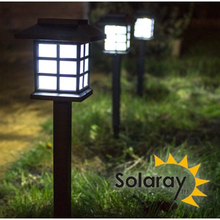 Set of 6 Solar Oriental Path Garden Lights by Solaray