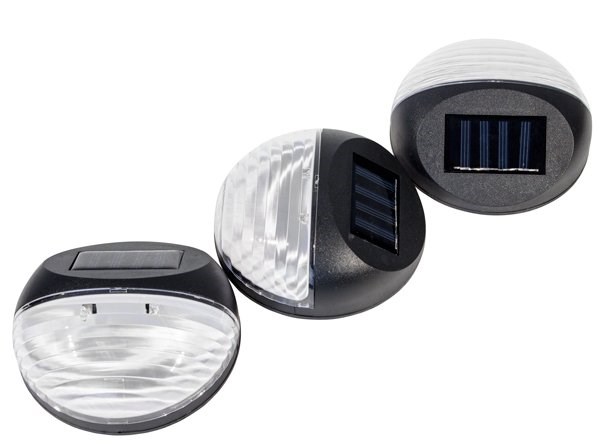 Pack of 3 Solar Fence Wall Garden Lights by Solaray