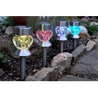 Pack of 4 Solar Powered Crystal Glass Lights Carry by Smart Garden