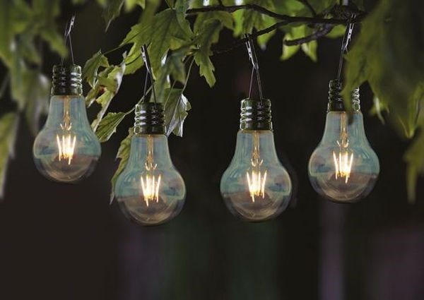 Pack of 4 Eureka! Solar Powered Retro Light Bulbs by Smart Garden