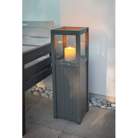 Grigio Wooden Candle Lamp in Grey