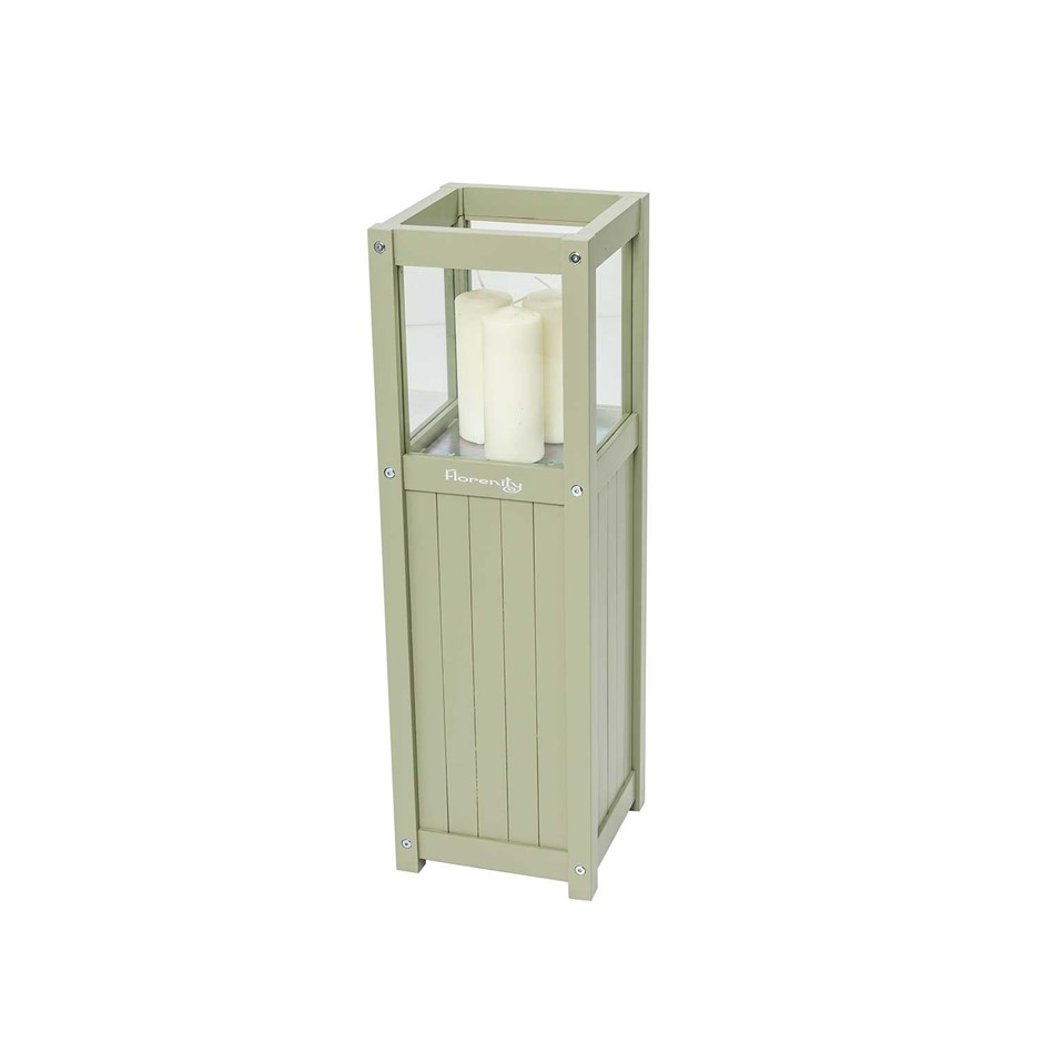 Verdi Wooden Candle Lamp in Green