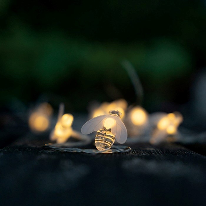 2m 10 Warm White LED Solar Bee String Light