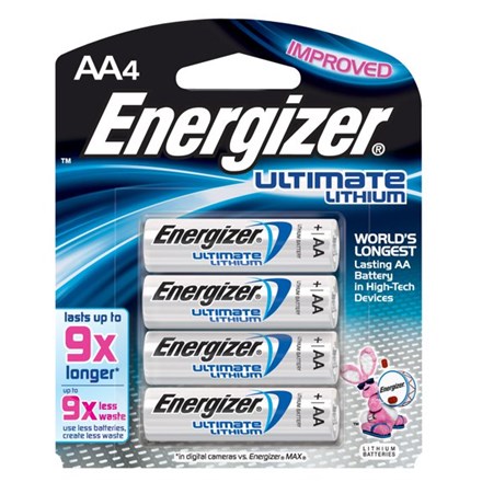 Energizer Ultimate Lithium AA Batteries - 4 Pack (3 plus 1 Free)
