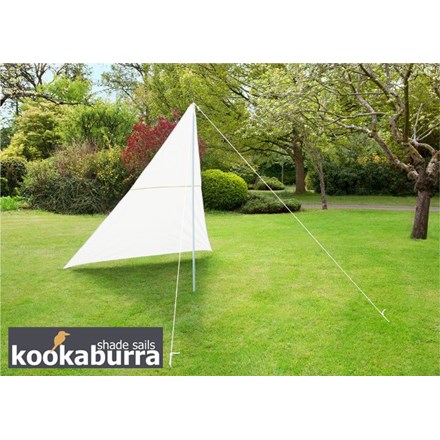 Portable Ivory Wind Break Kit w/ Poles, Ropes and Pegs - Triangle 3m x 3m x 2.5m