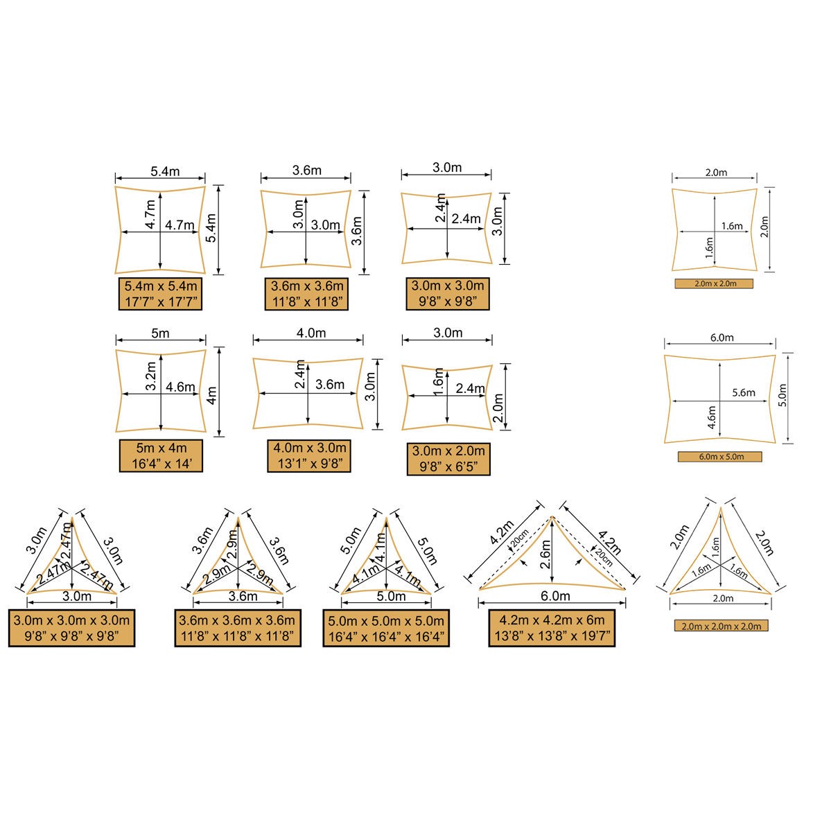 Portable Pyramid Ivory Shade Sail Kit w/ Pole, Ropes and Pegs - Easy Set Up