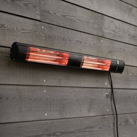 3kW IP44 Wall Mounted Electric Patio Heater Remote Control Black by Heatlab®