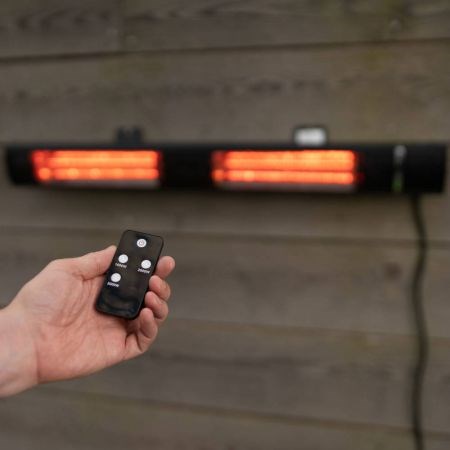 3kW IP44 Wall Mounted Electric Patio Heater Remote Control Black | Heatlab®