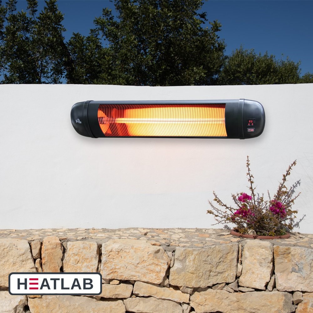 Heatlab Wall Mounted Alum Patio Heater 2Kw With Remote Control Twinpack