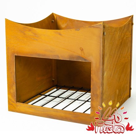 Rust Finish Steel Wood Store Stand for 75cm Fire Bowl - by La Fiesta