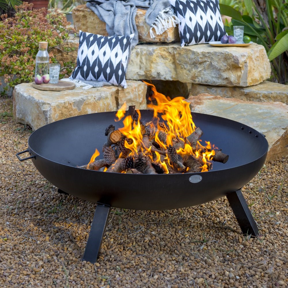 80cm Carbon Steel Fire Bowl in Black - by La Fiesta